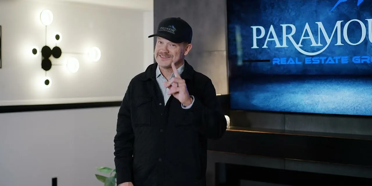 James Bergstrom in the Paramount studio, explaining that 28% of gross income is a budgeting benchmark rather than a lender's limit